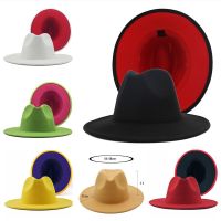 Mixed Colors Wool Felt Jazz Fedora Hat Women Unisex Wide Brim Panama Party Trilby Cowboy Cap Men Gentleman Jazz Hats Wholesale