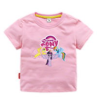 เสื้อยืดแขนสั้นเด็ก Rainbow Ponys พร้อม Light Boys Girls Tops Lesure Kid S Lesure Summer 100% Cotton