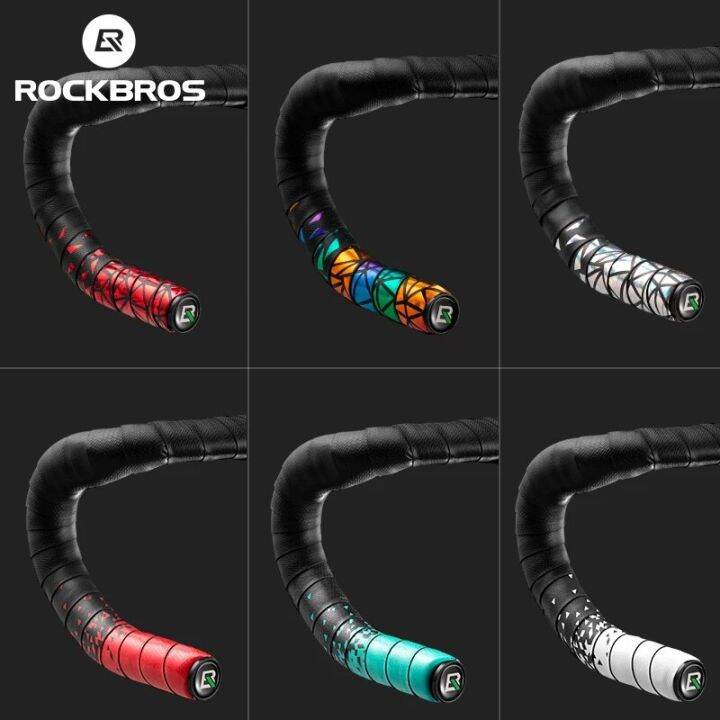 rockbros-เทปพันมือจับจักรยานเสือหมอบสายพานที่จับสาย-pu-อุปกรณ์เสริมสำหรับปั่นจักรยานที่จับสายปั่นจักรยาน