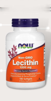 Now Foods, Lecithin Size 1,200 mg. Contains 100 capsules.