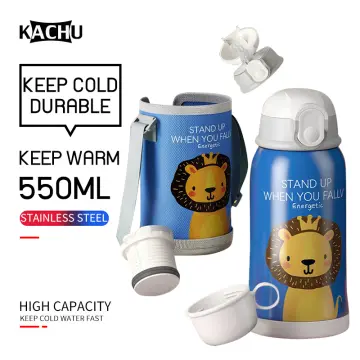 550ml Insulation Thermos Water Bottle with Cup Sleeve Cute