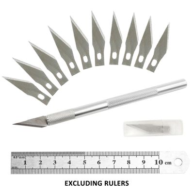 【YF】 1 Set 10 Blades Metal Wood Paper Tools Cutter Engraving Craft Carving Stationery Utility