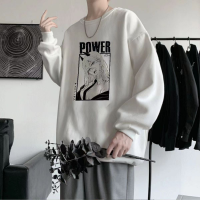 Power Anime Sweatshirts Chainsaw Man Manga Graphic Men Pullover Tracksuit Women Long Sleeve Top Winter Oversized Couple Clothes