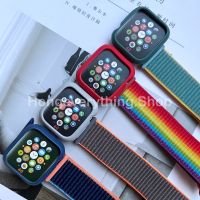 สายนาฬิกาข้อมือ se 42 mm. 38 mm. 40 mm. 44 mm. series 7/6/5/4/3/2/1(สายผ้าพร้อมเคสสีพื้น)  41mm/45mm