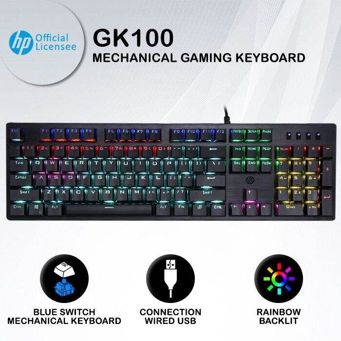 Keyboard Gaming HP GK100 RGB Blue Switch Mechanical Keyboard Lazada Indonesia