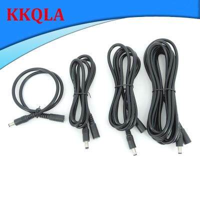 QKKQLA DC Female to Male Plug Extension connector Cable 0.5/1.5m/2M/3/5m/10m 2.1mmx5.5mm  for 12V Power Adapter Cord CCTV Camera Strip