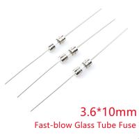 20Pcs 3.6x10mm Straight pin Fast blow Glass fuse 3.6x10mm 250V 0.1A 0.5A 1A 2A 3A 3.15A 4A 5A 6A 8A 10A 12A 15A