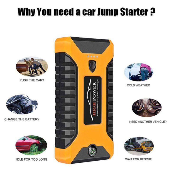 จั๊มสตาทรถยนต์-99800mah-สตาร์ทรถดีเซล-รถกระบะ-ได้ง่ายและรวดเร็ว-jump-starter-รถยนต์-4000cc-6000cc-แบตเตอรี่กู้ภัยพกพาได้-สามารถจ่ายไฟ-12v-สามารถชาร์จมือถือได้-จั๊มสตาทรถยนต์-แบตเตอรี่รถยนต์ฉุกเฉิน-pow