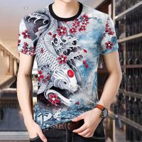 2023 Customized Fashion Mens Short-Sleeved Plus  Top Japanese T-Shirt Summer Round Neck Young 3D Printed Slim-Fit Bottoming Shirt QNSB，Contact the seller for personalized customization