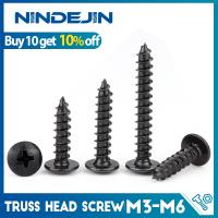 NINDEJIN 20-50 Buah Sekrup Self-Tapping Kepala Phillips Cross Sekrup Kabinet Baja Karbon Sekrup M3 M3.5 M4 Kepala Jamur Sekrup Kayu