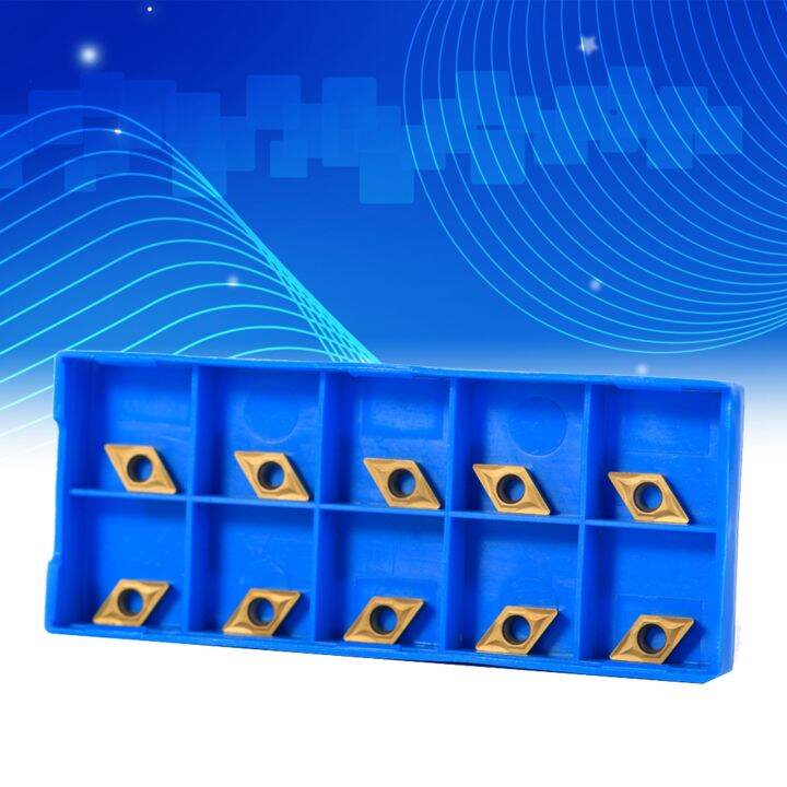 เครื่องกลึงโลหะตัดใบมีดปลายคาร์ไบด์-cnc-10ชิ้น-ybc251-dcmt070204-hm-ใบมีด-cnc-พร้อมกล่อง