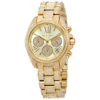 นาฬิกาข้อมือผู้หญิง MK6494 MICHAEL KORS Mini Bradshaw Crystal Pave Gold Tone Dial Stainless Steel Ladies Watch