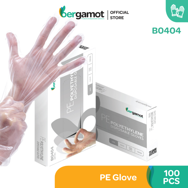 B0404 Bergamot Polyethylene (PE) Plastic Gloves Powder Free Latex Free
