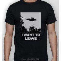 I WANT TO LEAVE T Shirt X Files Inspired Bret Tories New Tops Print Letters Men T-Shirt Tees Streetwear คุณภาพสูงแขนสั้น