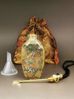 ต้นฉบับ Xu Neihua Snuff Bottle Long Strip Pot Handicraft Optional Snuff Powder Set Qingming Shanghe Picture Glass Ornament [Durable and practical]