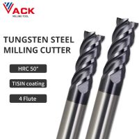 VACK HRC50 เครื่องตัดคาร์ไบด์มิลลิ่งสําหรับโลหะผสมทังสเตนเหล็ก End Mill เครื่องมือตัด CNC Machine 4Flutes Endmills 1-12mm