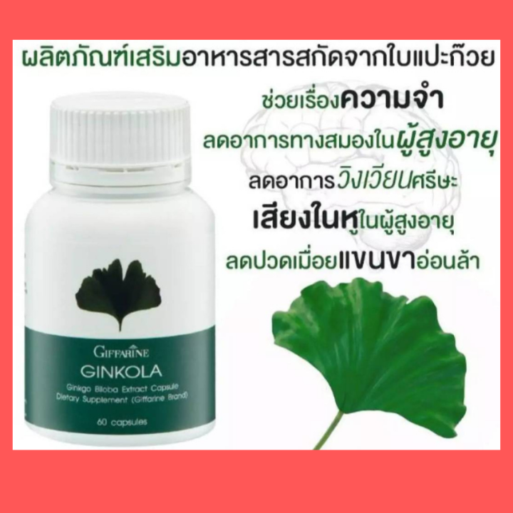 แปะก๊วย-ginkola-กิฟฟารีน-สารสกัดจากใบแปะก๊วย-จิงโกล่า-ชนิดแคปซูล-เสริมความจำ-น้ำในหูไม่เท่ากัน-อาการวิงเวียน