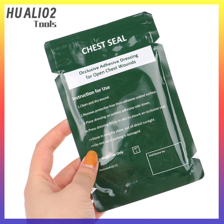 huali02-ความปลอดภัยการอยู่รอดฉุกเฉินสติกเกอร์หน้าอกซีลระบายอากาศแพทช์ปฐมพยาบาล