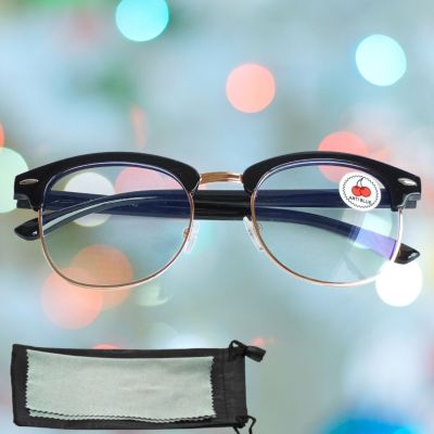 แว่นกรองแสงคอมและมือถือ กรองแสง แท้ ทรงคลับมาสเตอร์ Super Blue Block กรองแสงสีฟ้า 90-95% ลดเหลือ99 แว่นกรองแสงสีฟ้า