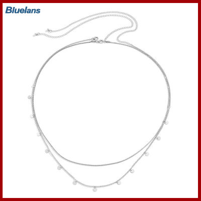 Bluelans®ชุดเดรสห่วงโซ่สองชั้นเอวแบบเต็มตัวเข็มขัดคาดพุงพวงกุญแจเอวสำหรับสวมใส่ทุกวัน