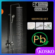 Bộ sen cây tắm đứng nóng lạnh Kosko inox sus304, sen cây tắm đứng