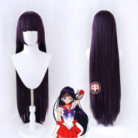 Rei Hino เซเลอร์ดาวอังคารคอสเพลย์วิกผม100เซนติเมตรยาวตรงทนความร้อนสังเคราะห์ผมบทบาทเล่นพรรคคอสเพลย์วิกผมฟรีวิกผมหมวก