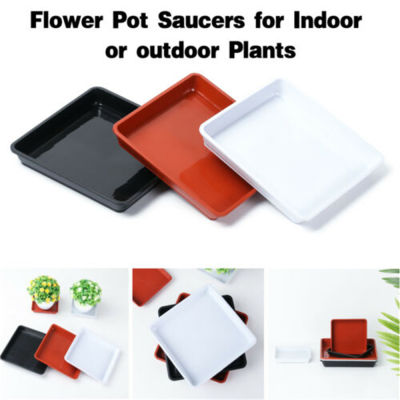 Saucers Drip Plastic Trays Plant Outdoor Pot Square Indoor