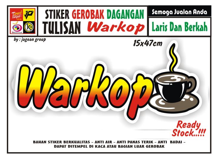 Stiker Kaca Gerobak Tulisan Warkop Lazada Indonesia