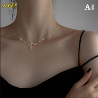 ?【Lowest price】WORE สร้อยคอประดับพลอยเพทายเม็ดใหญ่สำหรับผู้หญิงสร้อยคอพู่ห้อยเซ็กซี่แบบกระดูกไหปลาร้าเครื่องประดับแฟชั่นฤดูร้อน