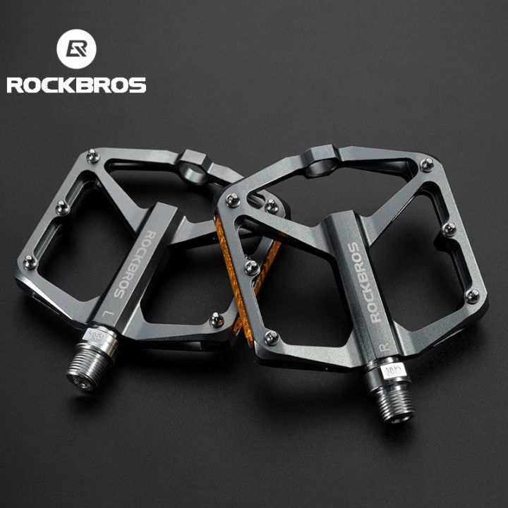 ROCKBROS Reflective Bike Pedal Sealed Bearing MTB Flat Pedal Widen