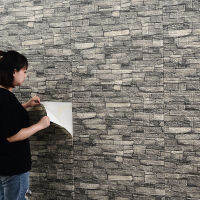 [hot]12Pcs 35cmx30cm Living Room Imitation Brick Waterproof Self-adhesive Wallpaper 3D Wall Stickers