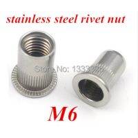 100pcs M6 Flat Thread Rivet Nut Rivnut Insert Nutsert column Nut SUS304 stainless steel