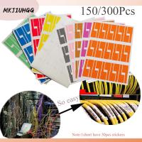 MKJIUHGG 150/300pcs สีสัน ลวด เครือข่าย เครื่องมือมาร์กเกอร์ สติ๊กเกอร์ ออแกไนเซอร์ไฟเบอร์ แท็กประจำตัว ฉลากสายเคเบิล