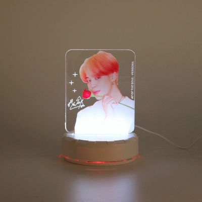 Color Changing KPOP Bangtan Boys LED Plastic Acrylic Lightstick Night Light Stand Picture Acrylic Persona Model ornament figure