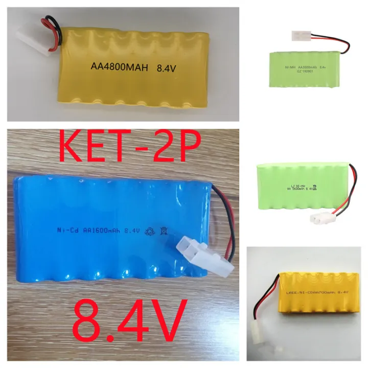 แบตเตอรี่ ถ่านชาร์จแบตเตอรถบังคับ8 4v แบบ2สายรุ่นปลั๊ก2ช่อง Ket 2p