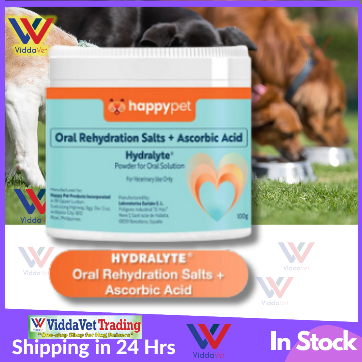 100g Happypet hydralyte oral rehydration salt + ascorbic acid 100g Oral rehydration salt for