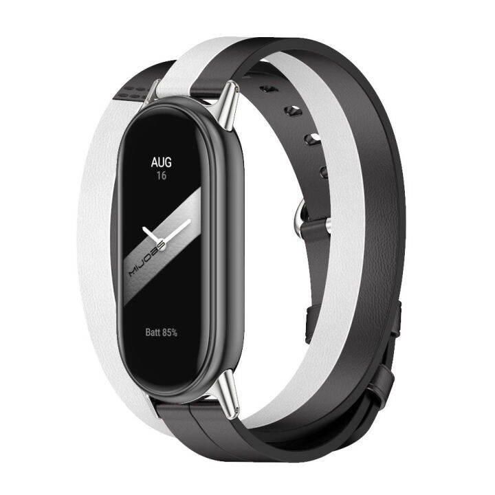 สายรัดสำหรับ-xiaomi-mi-band-8สร้อยข้อมือแฟชั่นหนังอะไหล่-miband-สายรัดข้อมือ8-nfc-correa-mi-smart-band-8สายรัดข้อมือ