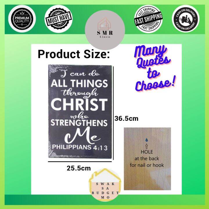 [SMR Linen] Wall Decor Bible Verse / Inspirational Quotes Wooden Wall