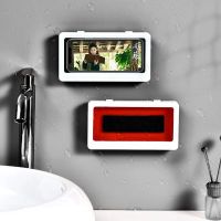 Phone Holder Bathroom Waterproof Case Box All Covered Phone Storage Box Self-adhesive Touch Screen Phones Shell Shower Sealing Docks Stands