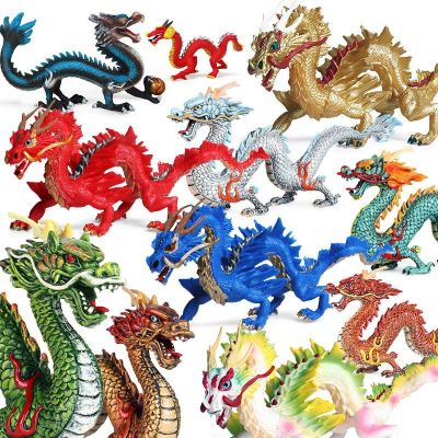 Dragon toy large Oriental myth Jin Longhong blue lung feng phoenix furnishing articles simulation animal models of gifts for children