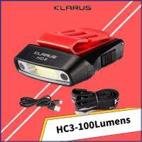 【CW】 Klarus HC3 Motion-Sensing Clip Lamp 100Lumen USB Rechargeable COB LED Headlamp 27H Runtime Built-in Headlight