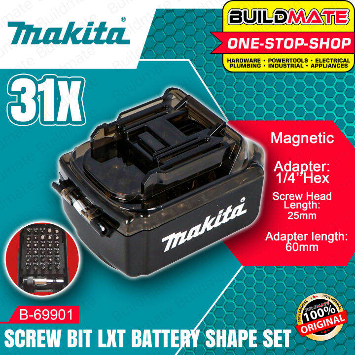 MAKITA 31PCS Screw Bit Set LXT With Battery Shape Case Screwdriver Bits ...