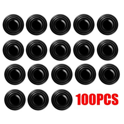 100 Pcs Anti Shock Pad Anti-Collision Silicone Pad Car Door Closing Anti-Shock Protection Pad Soundproof Silent Buffer Stickers Gasket Black