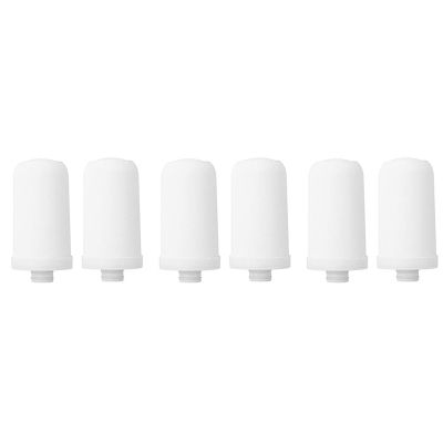 6PCS Ceramic Filter Water Tap Filtration Tap Water Filter Cartridge Replacement Kitchen Faucet Purifier for Home