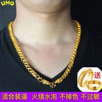 Copy 100 Real Gold 24k 999 gold Necklace Men 39;s 999 24 K Jewelry Thai Chain Bold Beaded Pure 18K Gold Jewelry