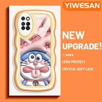 YIWESAN เคสสำหรับ Infinix Note 10 Pro NFC ลายการ์ตูนดาวโดราเอมอนสีชมพูขอบคลื่นเคสมือถือกันกระแทกแบบใสนิ่มเคสโปร่งใสลายกล้องถ่ายรูปที่สร้างสรรค์ซิลิกาเจลฝาครอบป้องกัน