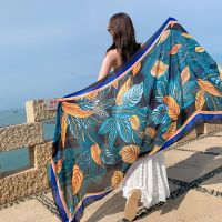 《Miki Xinyuan》ครีมกันแดดผ้าฝ้ายและผ้าลินินผ้าคลุมไหล่ผ้าพันคอ SeasideScarf Beachwear Veils 2021ใหม่