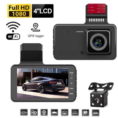Dash Cam WiFi Car DVR 4.0 1080P Full HD Rear View Camera Video Recorder Dashcam Parking Monitor Night Vision Black Box GPS Track