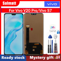 Salmatt จอ TFT สำหรับ VIVO V20 Pro 2018 /Vivo S7 V2020A/Vivo S7T V2080A ชิ้นส่วนจอสัมผัสแอลซีดีของเครื่องแปลงดิจิทัลสำหรับ Vivo V20 Pro VIVO หน้าจอ S7 V2020A V2080A แสดงผล LCD