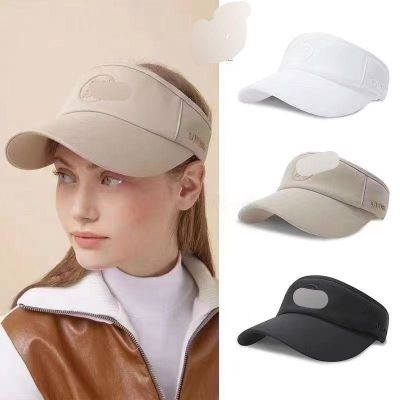 ♠■✥ Korean version of G4 new g olf hat empty top hat sun hat no top hat ladies black and white khaki sun hat